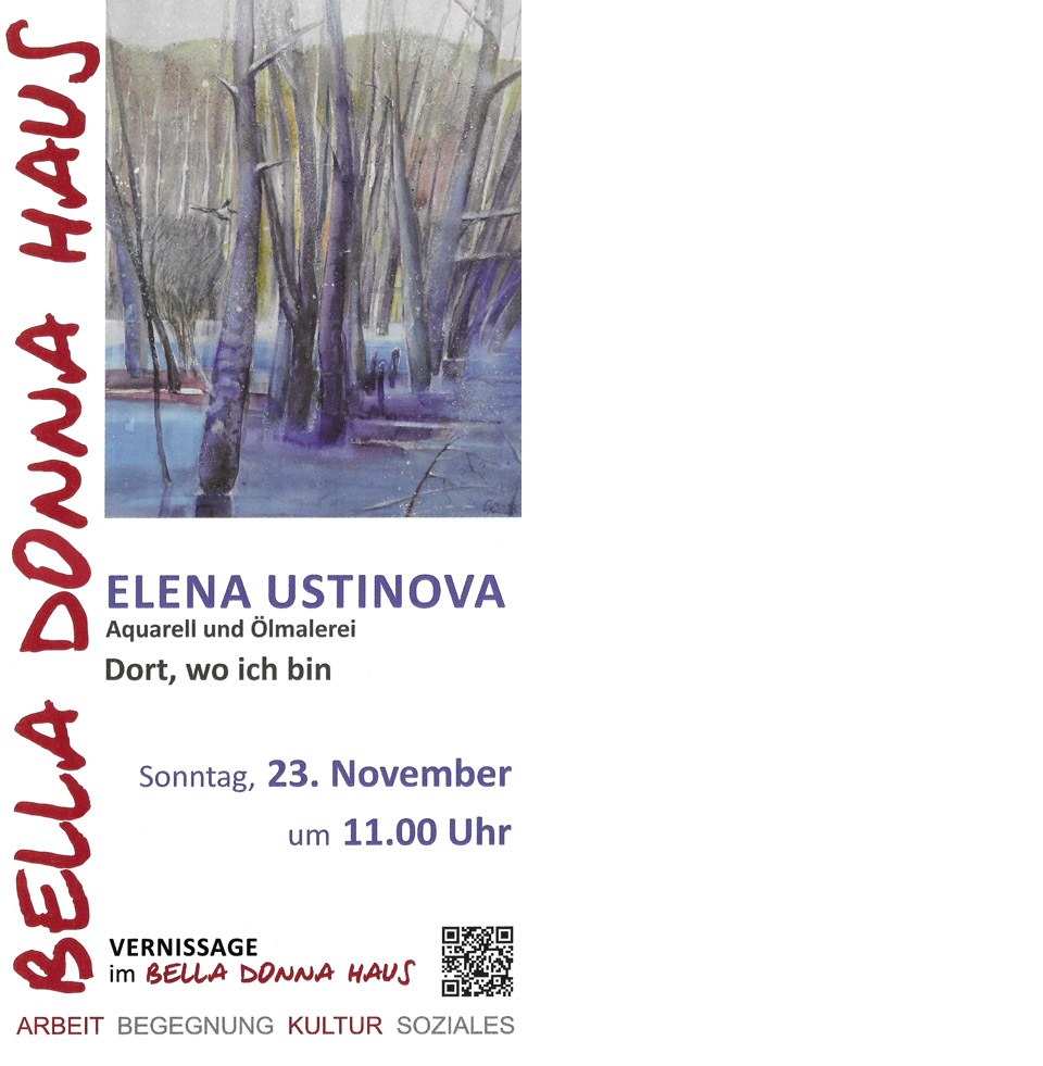Einladungskarte Ausstellung Elena Ustinova 23.11.2025