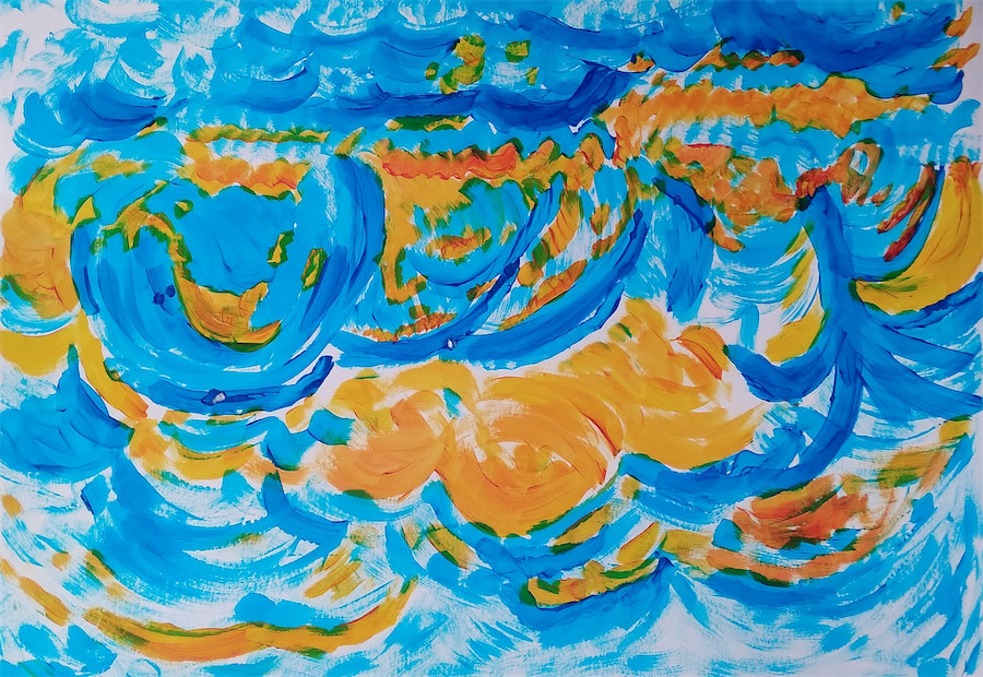 Acrylbild gemalt im VHS Malkurs